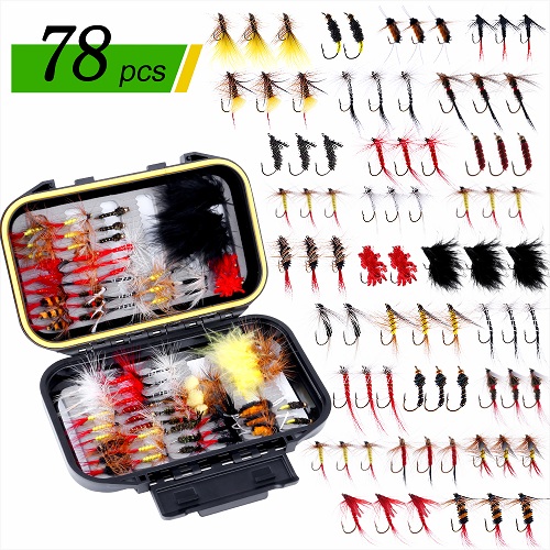 ODDSPRO 78pCS Fly Fishing Flies Kit, Fly Fishing Lures