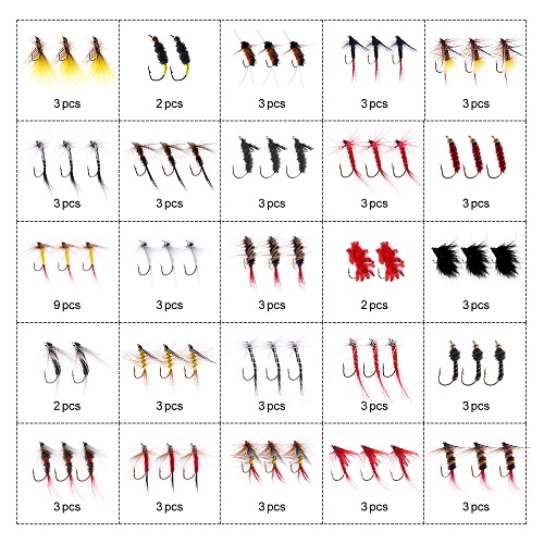 ODDSPRO 78pCS Fly Fishing Flies Kit, Fly Fishing Lures