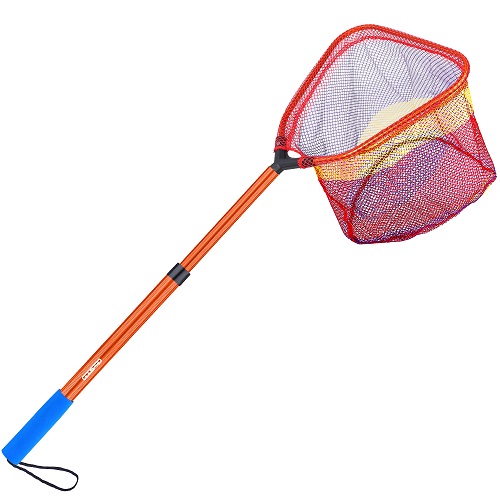 ODDSPRO Kids Fishing Net with Telescopic Pole Handle(Orange)