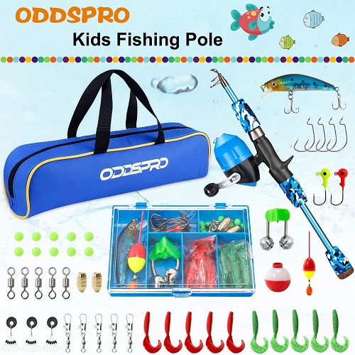 ODDSPRO Kids Fishing Pole-Camo Series-Blue